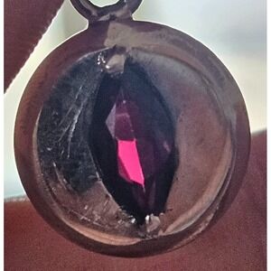 Oval Red Garnet Gemstone set in a 925 Pendant